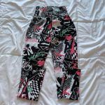 Womens Size Small Graphic High Waist Pink Black Leggings Activewear Workout Yoga Photo 4