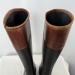 Tory Burch  Leather Rubber Diana Equestrian Riding Boots in Black Brown Size‎ 8 Photo 5