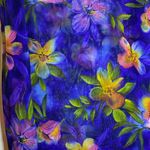 Longitude  Blue Tropical Flower Vintage Mesh Dress / Coverup Large Photo 5