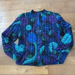 Ruby Rd 100% silk multicolored zip up jacket size medium Photo 2