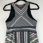 prAna  Sporty Mini Dress Racer Back Size Small Ariel Aztec Print Built-In Bra Photo 7