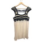 Calypso St. Barth Crochet Gauzy Top Women Size Medium Blue White Boho Tropical Photo 1