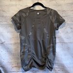 Athleta Shirt Womens Large Gray Breathe T Shirt Scoop Neck Camo Fast Track Gym Photo 4