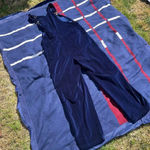 Vintage Real Comfort full length velour overalls Women’s size 14 Blue Photo 1