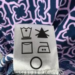 Escapada Shift Dress Womens XS Blue Purple Geometric Ruffle 3/4 Timeless Resort Photo 12