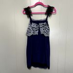 Club Monaco NWT  Xael Navy Blue Lace Silk Party Evening Going Out Slip Dress 2 Photo 3