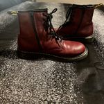 Dr. Martens Womens sz6 Delaneyy Maroon Leather Boots Zip up Photo 5