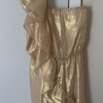 Revolve 100% Silk Gold Mini Dress Photo 0