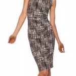 Norma Kamali Shirred Black And White Sleeveless Sheath Dress Sz L Photo 0