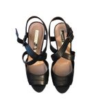 Audrey Brooke  Womens Sz 6.5 Black High Heels Leather Strappy Abraham Photo 2
