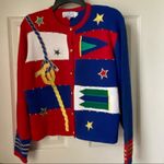 Doncaster  red blue holiday sweater size medium Photo 11