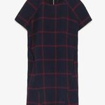ZARA Women's Blue Plaid Checkered Knit Short Sleeve Mini T-Shirt Dress Size XS Photo 3