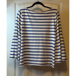 Banana Republic  Women Stripe Bell Sleeve Boat Neck Top Casual Beach Nautical M # Photo 2