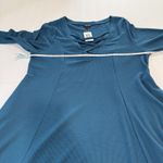 Torrid NWT  Blue Waffle‎ Long Sleeve Lace Up Neck Fit Flare Dress Size 1X Pockets Photo 9