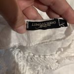 Lungo L'Arno White Large‎ Blouse 100% Linen Blouse Tank Lace Side Split Italy Photo 4