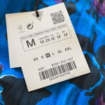 ZARA NWT DRAPED Floral Ruched PRINT DRESS Mid-blue Photo 8