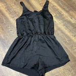 Victoria's Secret Victoria’s Secret Black Satin Romper Adjustable Back Tie Womens Small Teddy Pj Photo 0