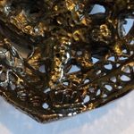 Vintage Signed JK Dark Gunmetal Gray Heart & Clear Gemstone Brooch Shoulder Pin Photo 5