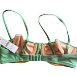 J.Crew NWT  Underwire 90’s Green Bathing Suit Top Photo 2
