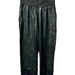 Commando Faux Vegan Leather Smocked Joggers High Rise Pants Black Small S Photo 2