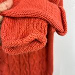 Laura Ashley Vintage 80s Laura Tyler Cable Knit Sweater Medium Red Orange Ramie Cotton Knit Photo 3