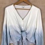 Ultra Pink Dip-Dye Wrap Front Long Sleeve Top NEW 1X Photo 1