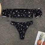 Boutique black floral off shoulder bikini Photo 6