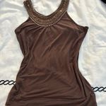 Free People Brown beaded halter tank Photo 0