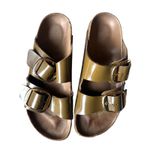 Birkenstock Arizona High Shine Buckled Slide Sandals Green Sz 39 (8.5) Photo 2