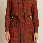 Pendleton Vintage 80s Two Piece Set Womens 14 Pleated Skirt Blouse Made in USA Photo 0