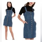 EXPRESS Button Front Sleeveless Sheath Denim Mini Dress Photo 1