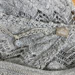 Anthropologie Knitted & Knotted Gray Cutout Loose Knit Short Sleeve Sweater Top Photo 2