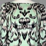 An Original Milly of New York Mint Green Silk Flutter Sleeve Dress Size 12 Large Black Photo 3