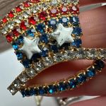 American Flag / Patriotic Top Hat Rhinestone Brooch Pin Lot Of 3 Please Read Photo 5