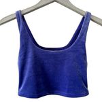 Athleta  Velvet Cut Out Crop Top Bra Noble Blue Photo 0