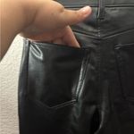 Abercrombie & Fitch 🆕 Black High Rise 90s Straight Vegan Faux Leather Pant 26🆕 Photo 13