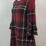 R & K  Plaid Burgundy/Black Shift Dress Size 10 Photo 2