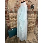 Adonna house dress searsucker floral house dress pink blue pastel collared snap front Photo 4