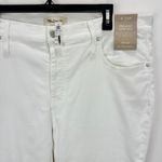 Madewell Petite Kick Out Crop Jeans Pure White Stretch Mid Rise Flare US 33P NWT Photo 8