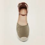 Old Navy  Faux-Suede/Faux-Leather Ankle-Strap Espadrilles Sage Green Size 6 Photo 1