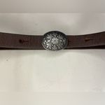 Mossimo Supply Co. Women’s Dark Brown Leather Belt Ornate Silver Buckle Size S Photo 1