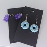 Handmade  Fun Donut and Bear Earrings Set Photo 0