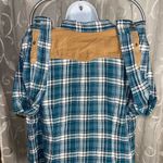 Bluecrush Plaid Long Sleeve Shirt with Corduroy Accents Blue Size L Photo 8