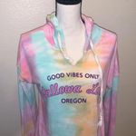 MV Sport Wallowa Lake Oregon Good Vibes Only Colorful Tie-Dye Hoodie Pullover Sweatshirt Photo 1