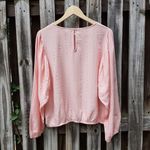 Thereabouts Blouse Blush Rose Metallic Stripe Top Size Junior 3XL Pink Photo 2