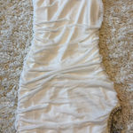 Forever 21  Rhinestone Elegant White Ruched Dress Photo 0