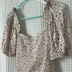 ASTR  The Label Floral Ruched Puff Sleeve Top in Cream Lavender Ditsy Medium Photo 9