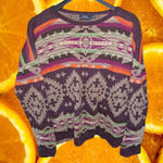 Polo Ralph‎ Lauren Aztec Design Crew Neck Knit Sweater Size Large Purple Photo 0