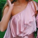 Planet Blue Silky One Shoulder Romper Photo 0