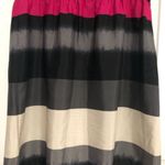 Loft  striped summer medium petite dress pink black grey‎ Photo 7